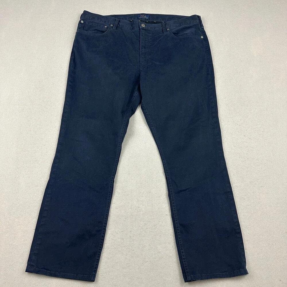 Polo Ralph Lauren Jeans Men 40 Blue Solid Varick Slim Straight Daek Wash Denim